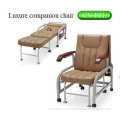 Folding Waterproof Leather Upholstery Design Luxury Companion Chair With Curved Handrails